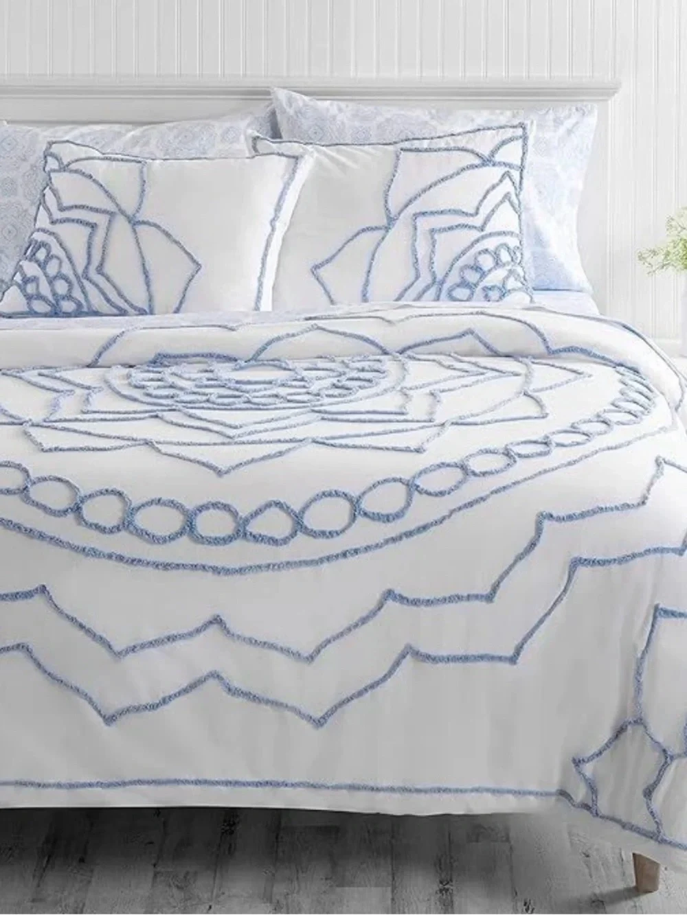 3 Pc Duvet Cover Set Martha Stewart 100% Cotton Luxurious Comforter Cover Queen